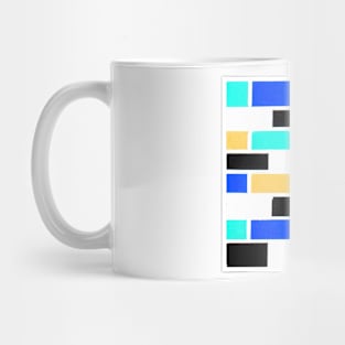 Inverted Blue Black Yellow Geometric Abstract Acrylic Painting XII Mug